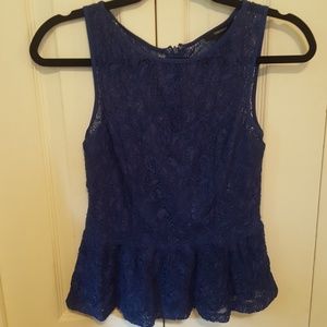 Royal Blue Lace Peplum top